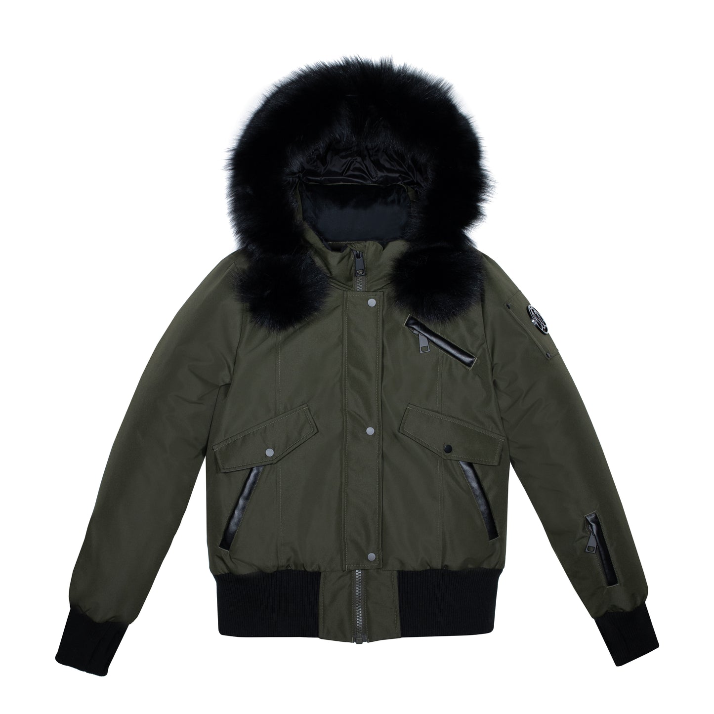 ELLABEE ADELLE CANVAS POM-POM BOMBER BLACK BLUE-FOX 3011