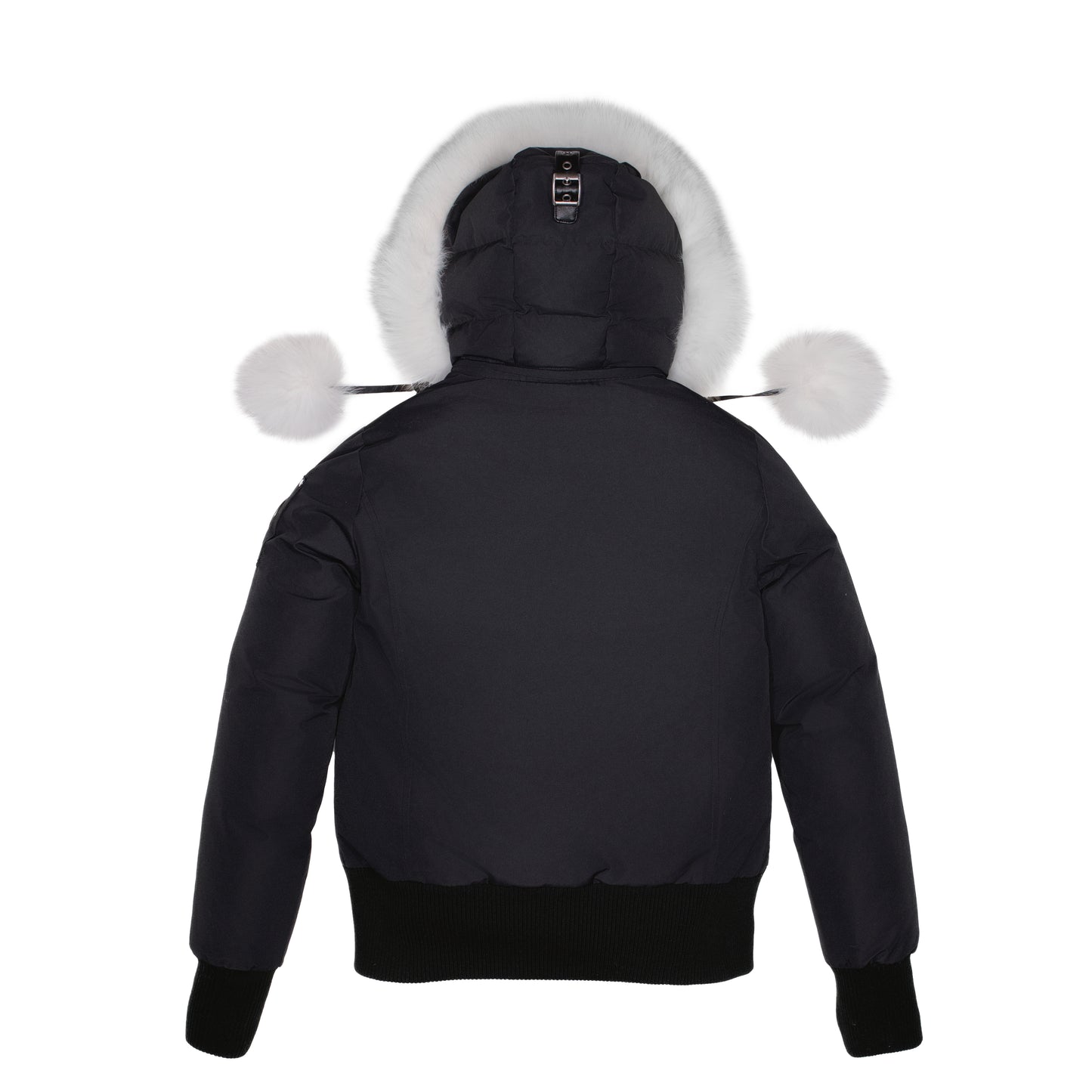 ELLABEE ADELLE CANVAS POM-POM BOMBER BLACK BLUE-FOX 3011
