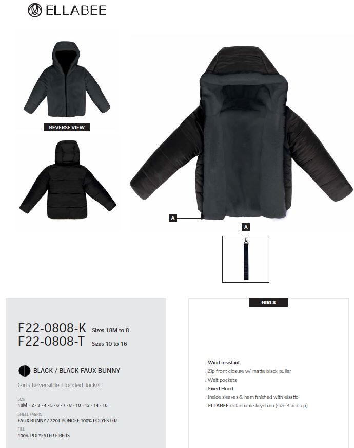 REVERSABLE HOODED JACKET BLACK 0808